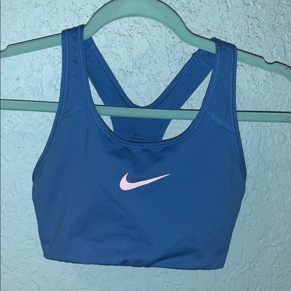Blue nike sports bra